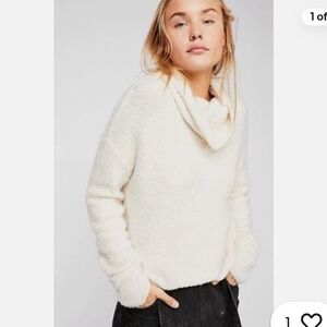 Free People Cream Turtleneck Sweater
